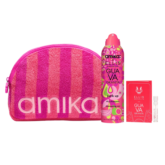 amika x Ellis Brooklyn limited-edition perk up GUAVA GRANITA dry shampoo bundle set